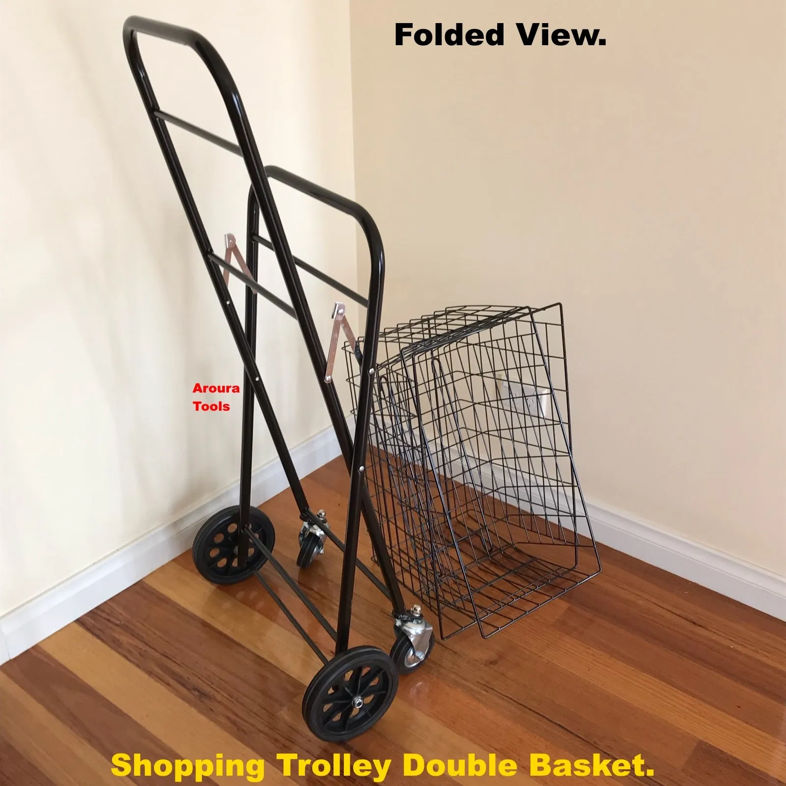 Shopping Trolley Double Basket with swivel front Steering wheels - Brand New