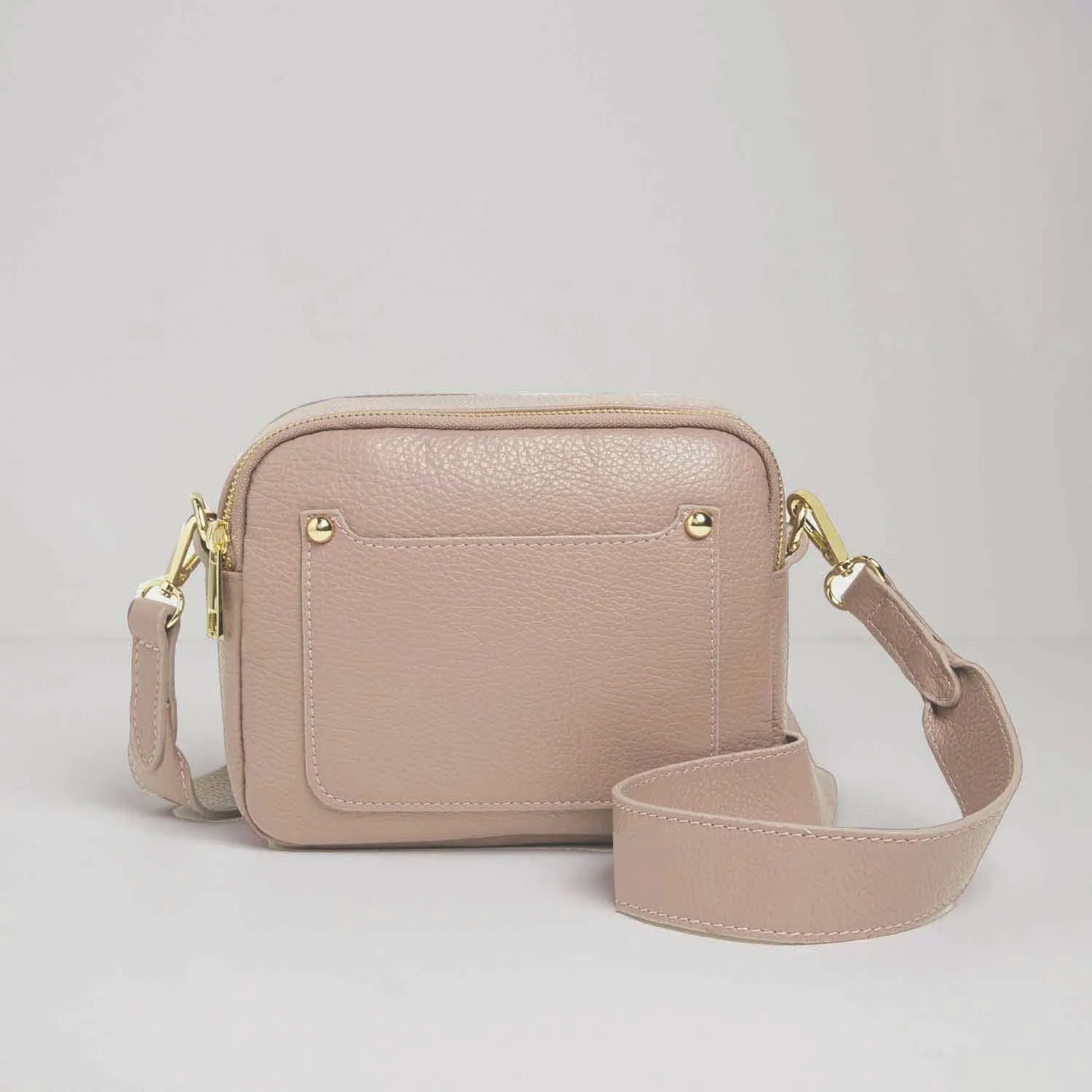 Sienna Crossbody Bag in Blush with Snake Print Strap
