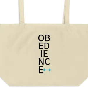 Stacked Obedience X-Large Tote/Shopping Bag - Oyster