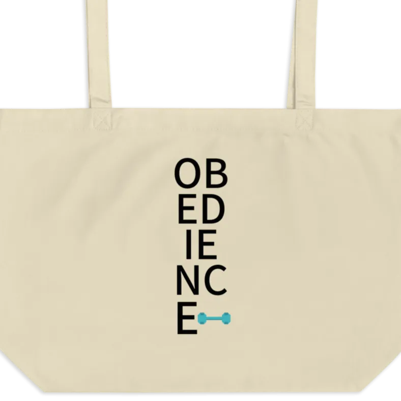 Stacked Obedience X-Large Tote/Shopping Bag - Oyster