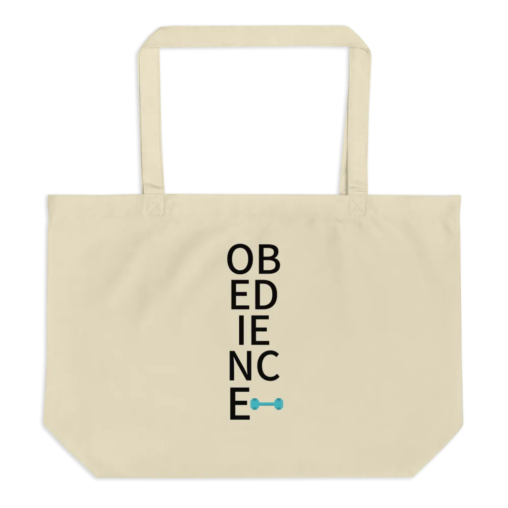 Stacked Obedience X-Large Tote/Shopping Bag - Oyster