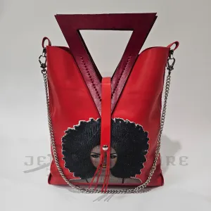 Stephanie Leather Tote Bag - Scarlet