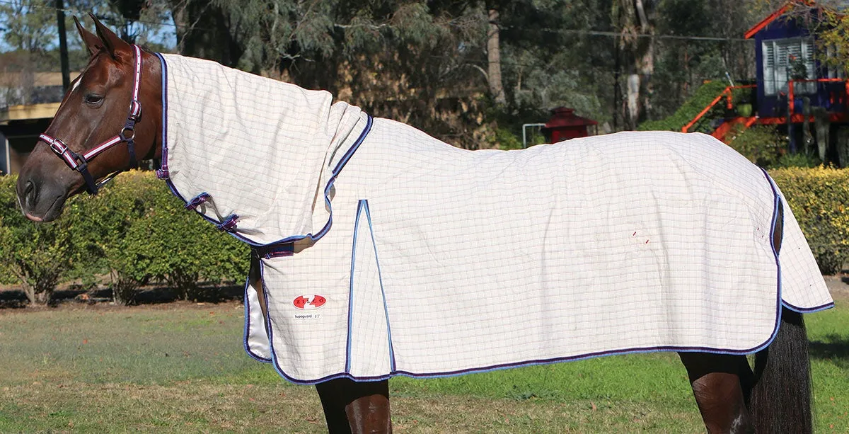 Supa Guard Detacha Combo White with Blue Red Trim