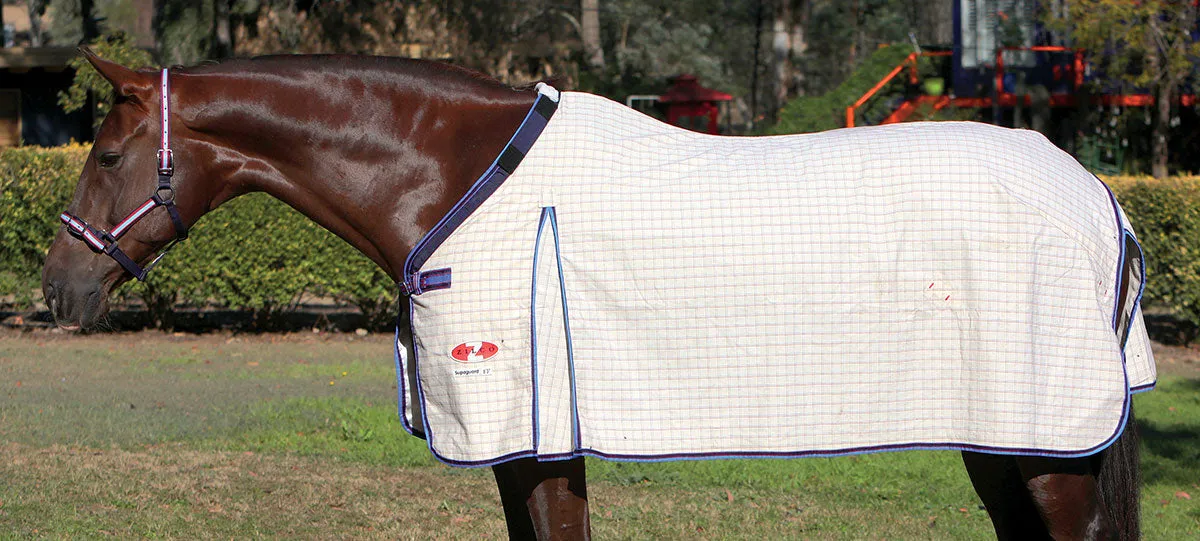 Supa Guard Detacha Combo White with Blue Red Trim