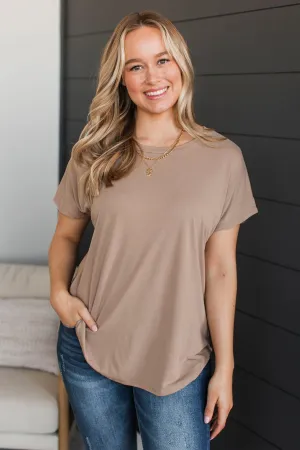Take Me Shopping Short Sleeve Top- Taupe
