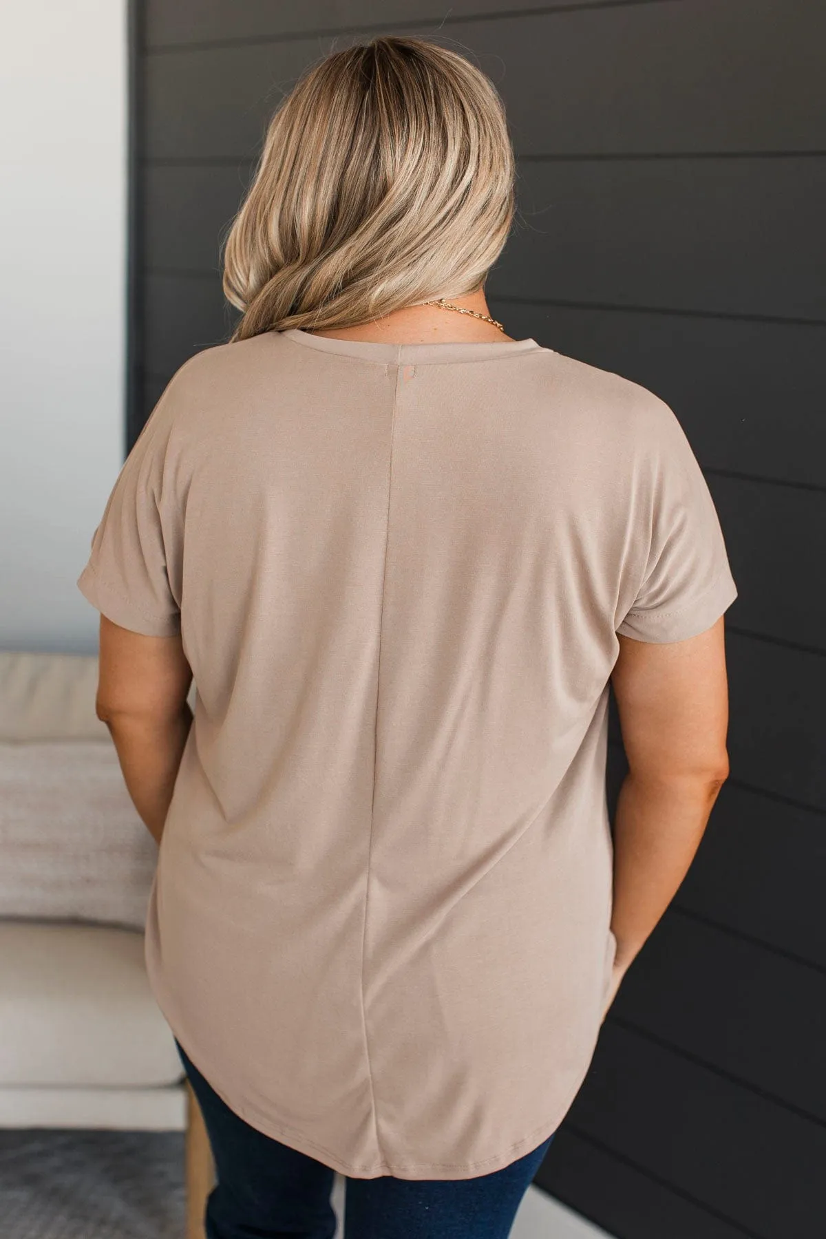 Take Me Shopping Short Sleeve Top- Taupe