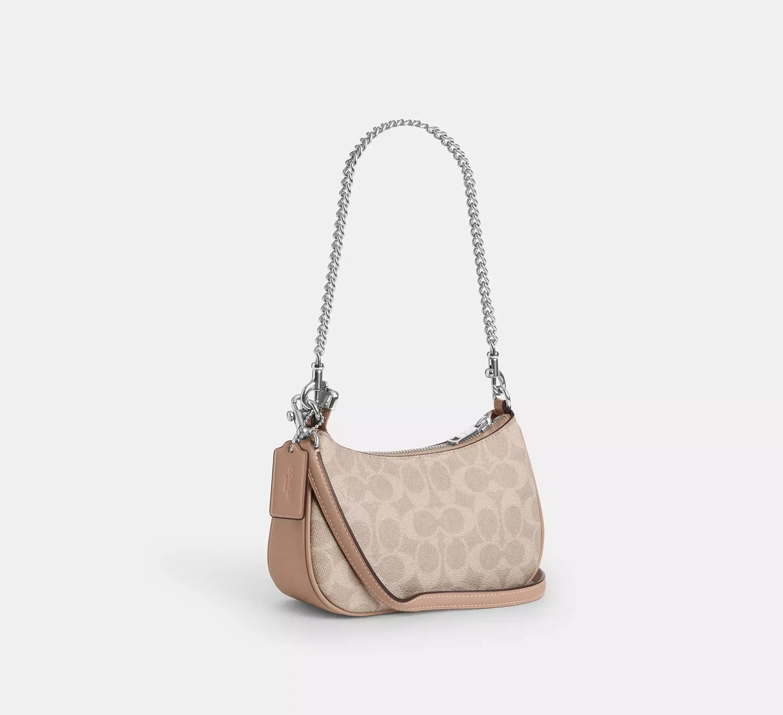 Teri Mini Crossbody Bag In Signature Canvas Sand Taupe Coach