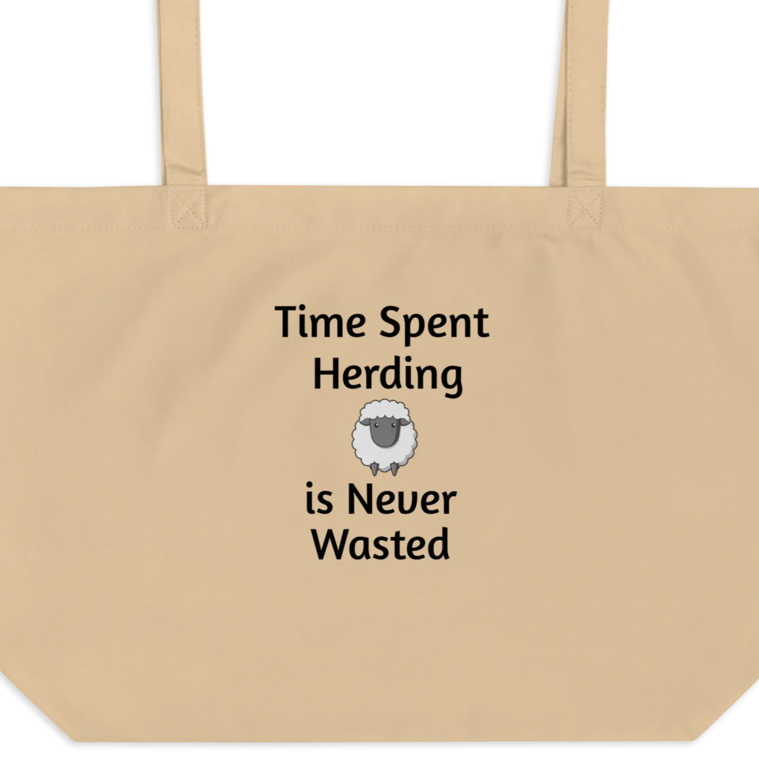 Time Spent Sheep Herding X-Large Tote/ Shopping Bags