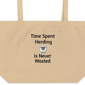 Time Spent Sheep Herding X-Large Tote/ Shopping Bags