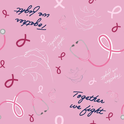 'Together We Fight' Women's Stretch Scrub Top - XS-5XL - 4002