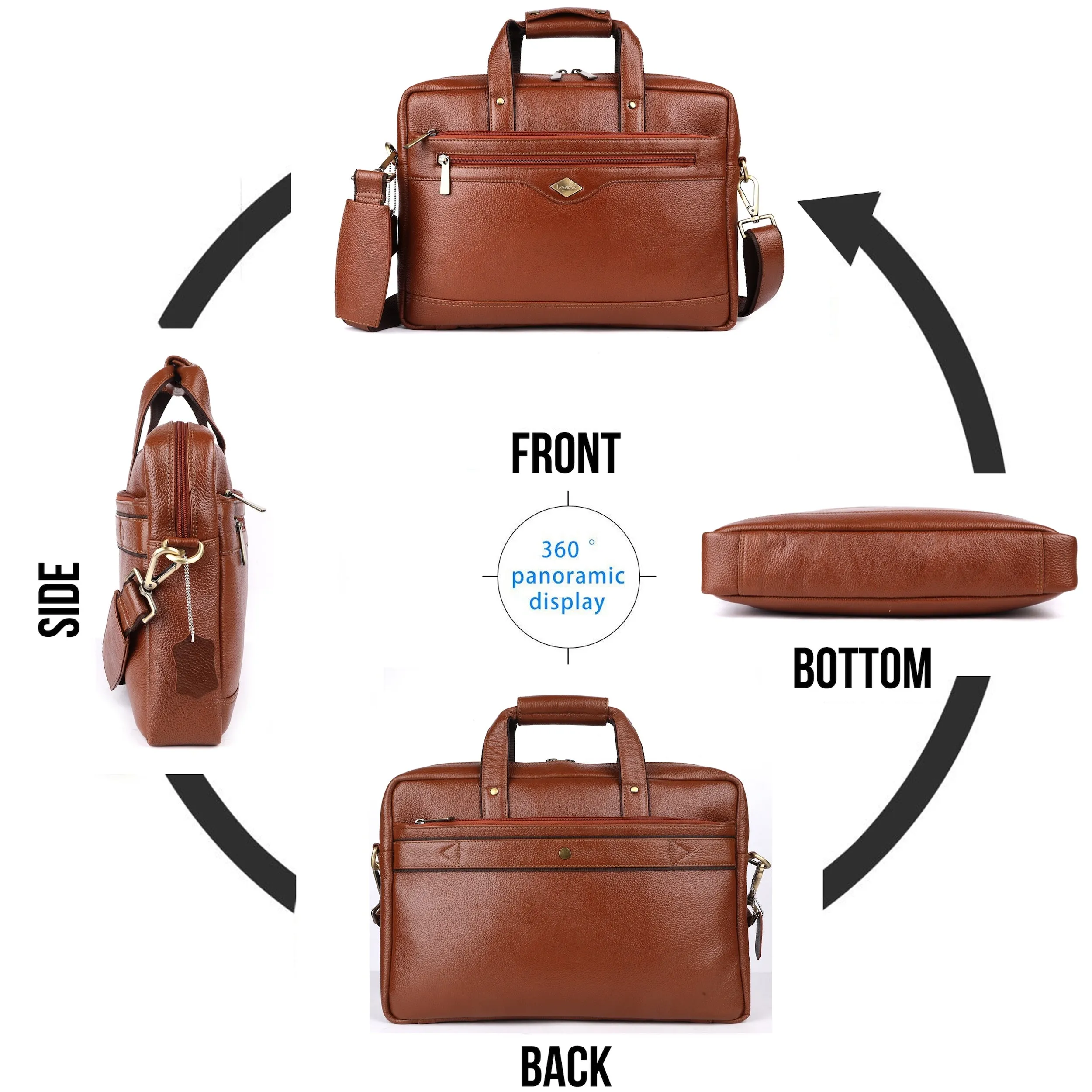 Trailblazer Classic Leather Laptop Bag #2815