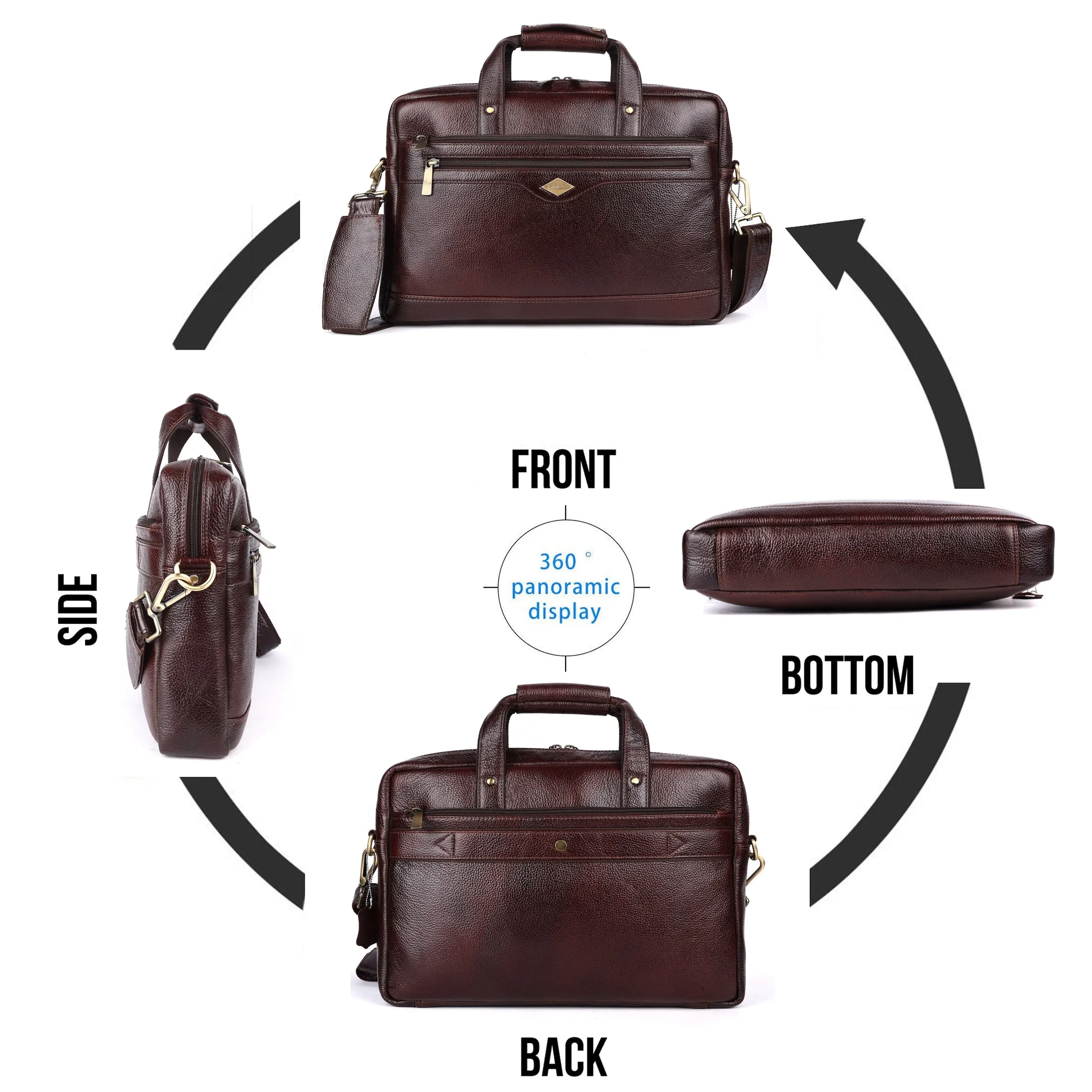 Trailblazer Classic Leather Laptop Bag #2815