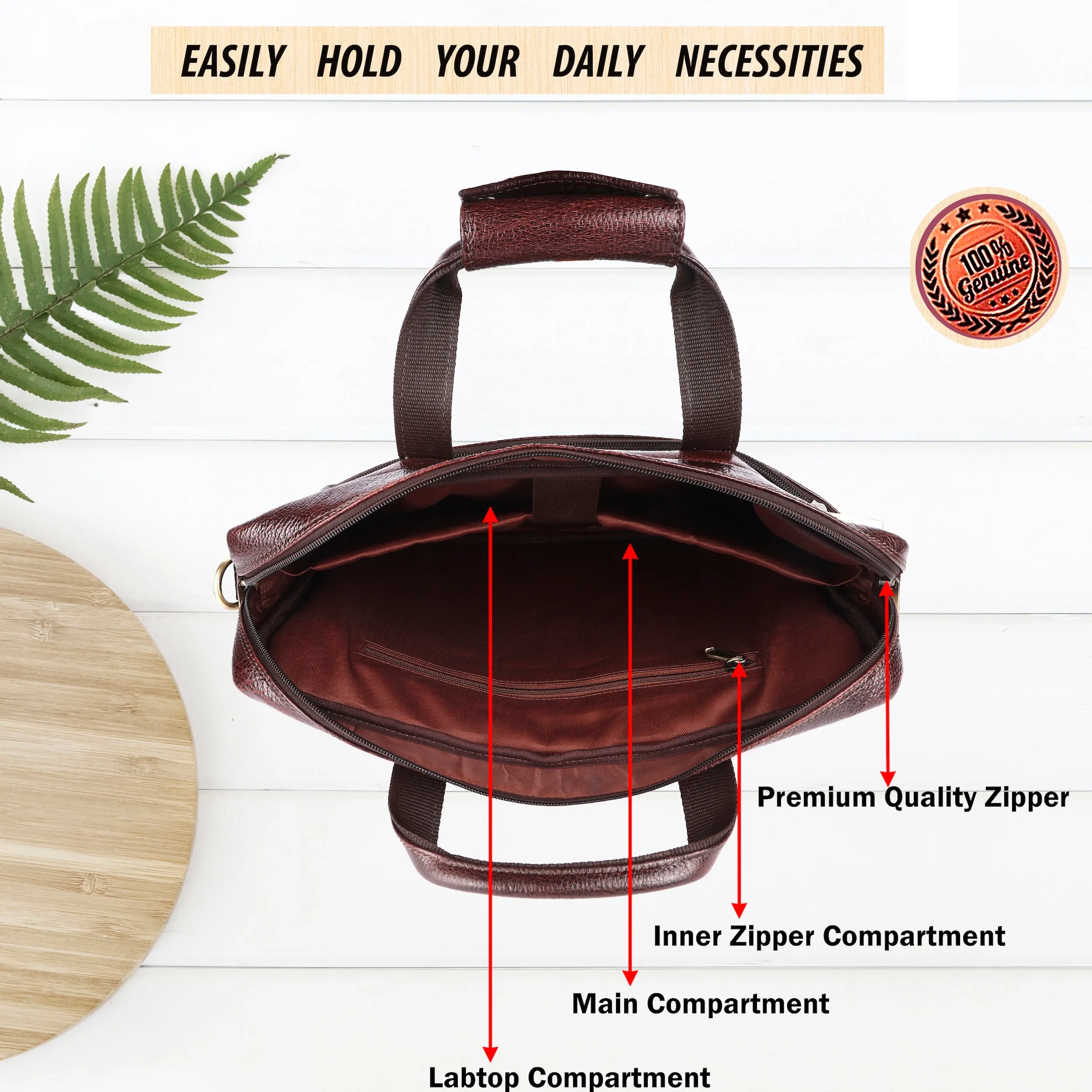 Trailblazer Classic Leather Laptop Bag #2815