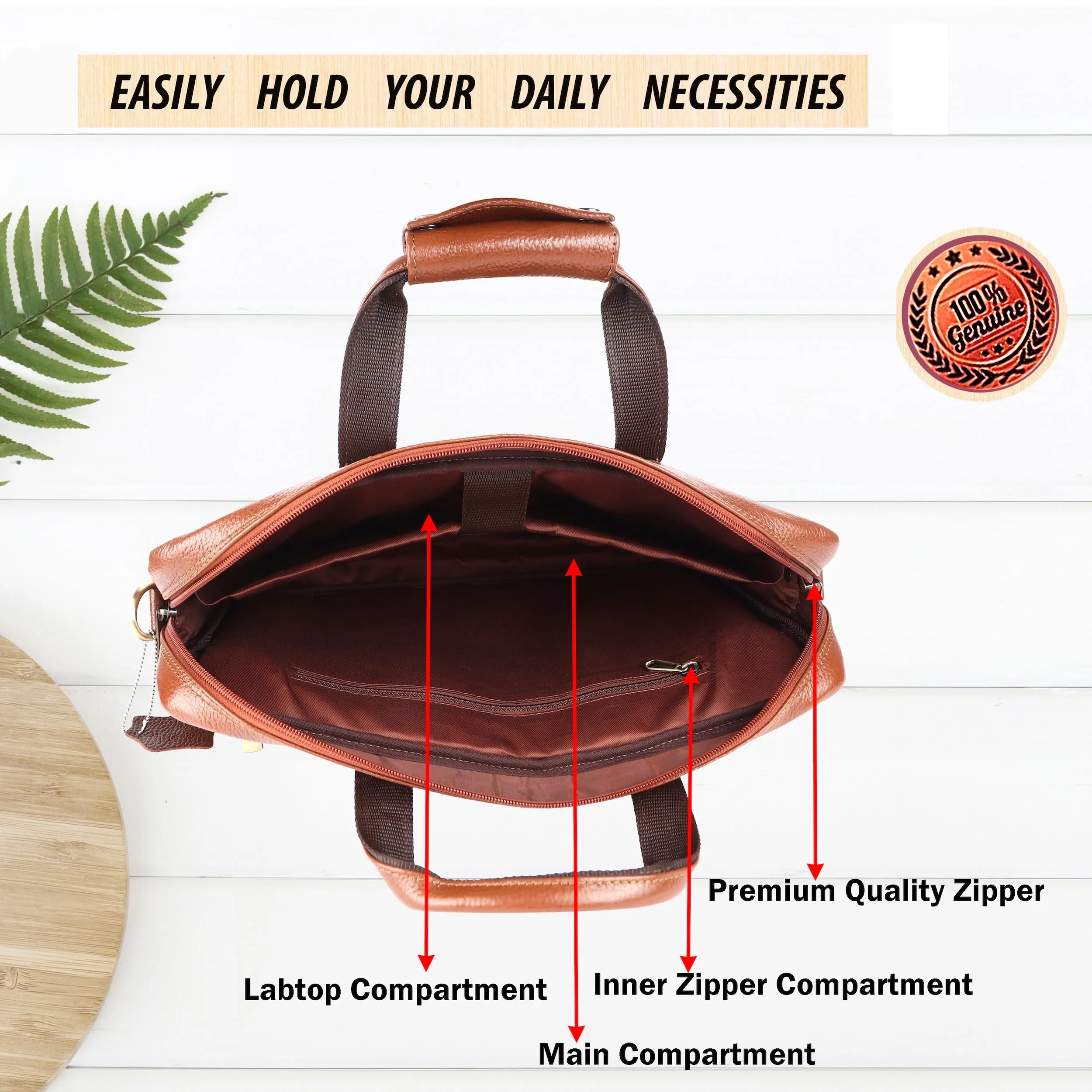 Trailblazer Classic Leather Laptop Bag #2815