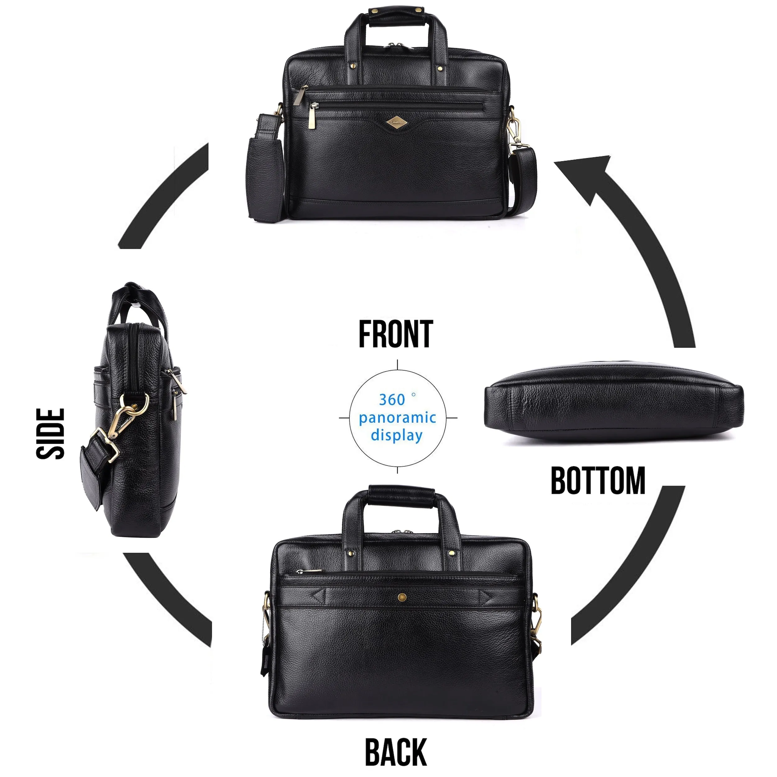 Trailblazer Classic Leather Laptop Bag #2815