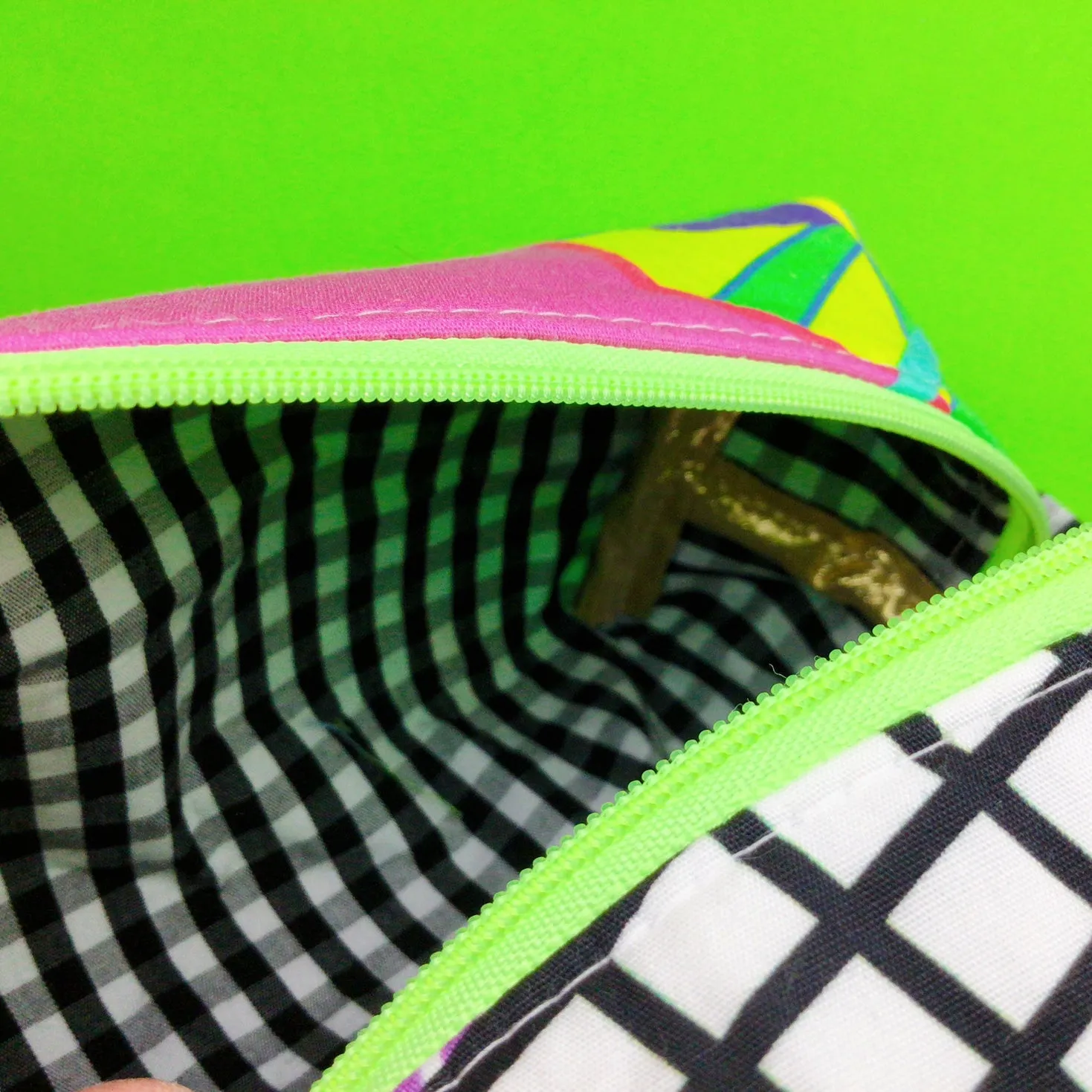 Tropical 80’s Party Medium Box Makeup Bag.