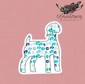 Turquoise Cheetah Goat Sticker