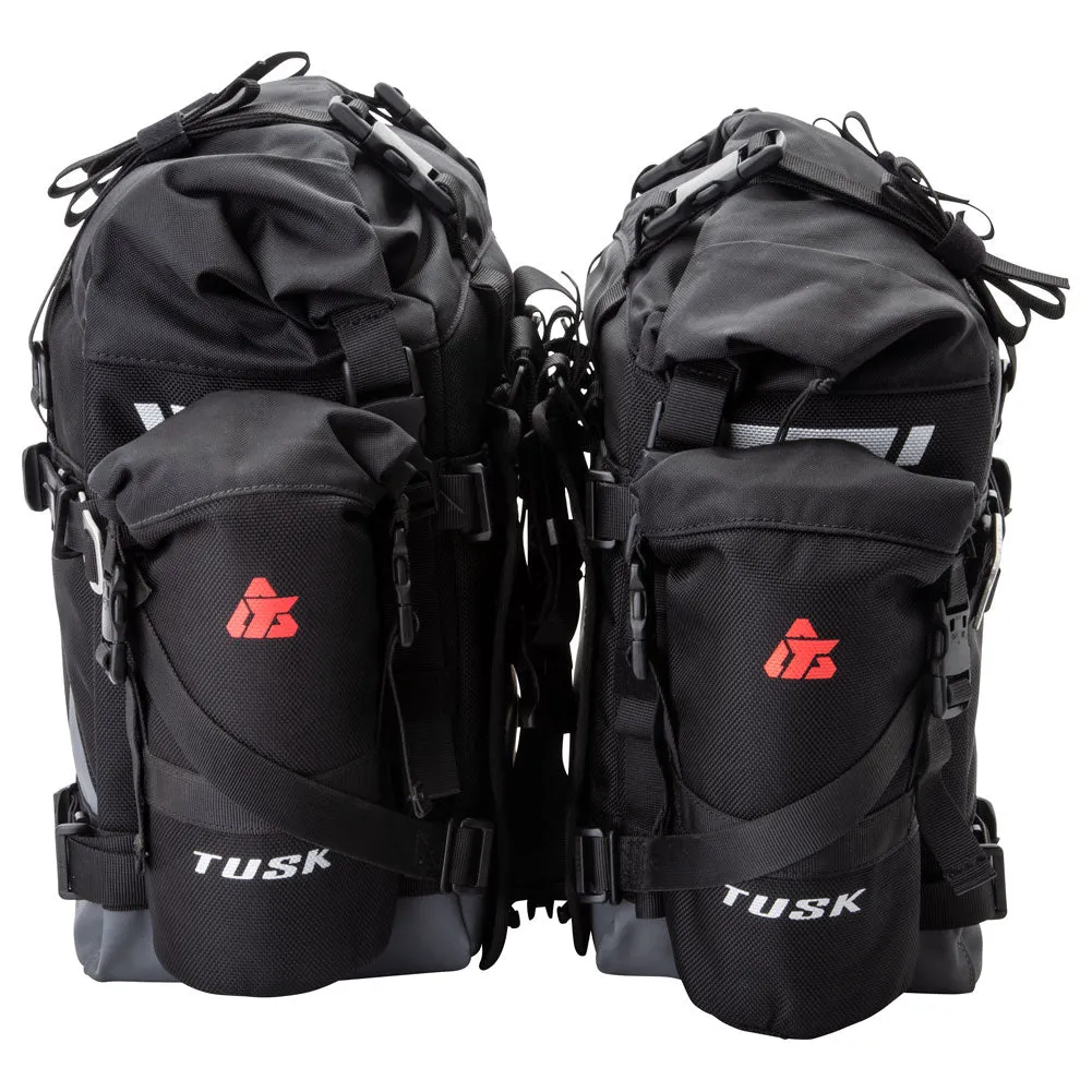 Tusk Pannier Racks with Tusk Pilot Pannier Bags and Bottle Holders