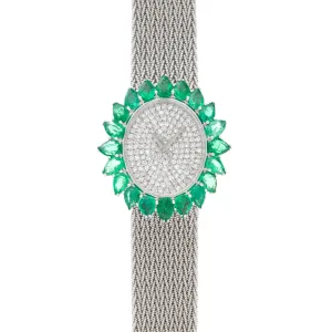 Vacheron Constantin White Gold Diamond & Emerald Watch