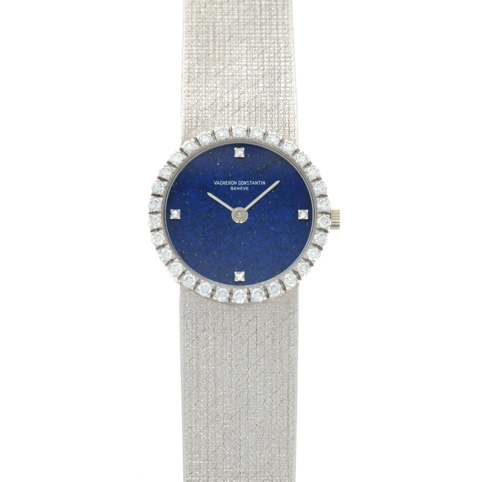 Vacheron Constantin White Gold Lapis Diamond Watch, 1970s