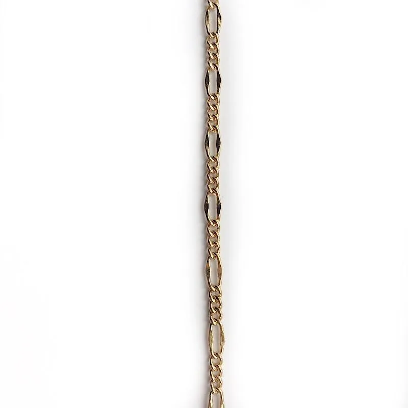 Very Small Gold Figaro Link Chain by the Inch (#730)