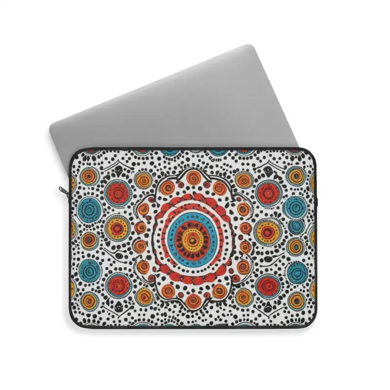 Vibrant Pattern Laptop Sleeve with Plush Fleece Comfort