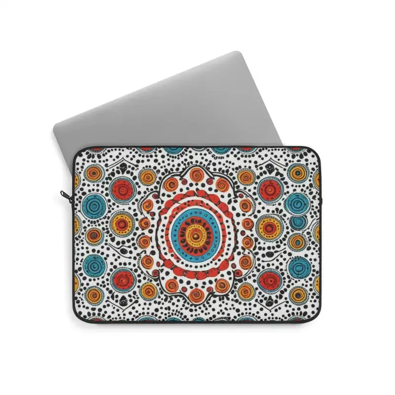 Vibrant Pattern Laptop Sleeve with Plush Fleece Comfort