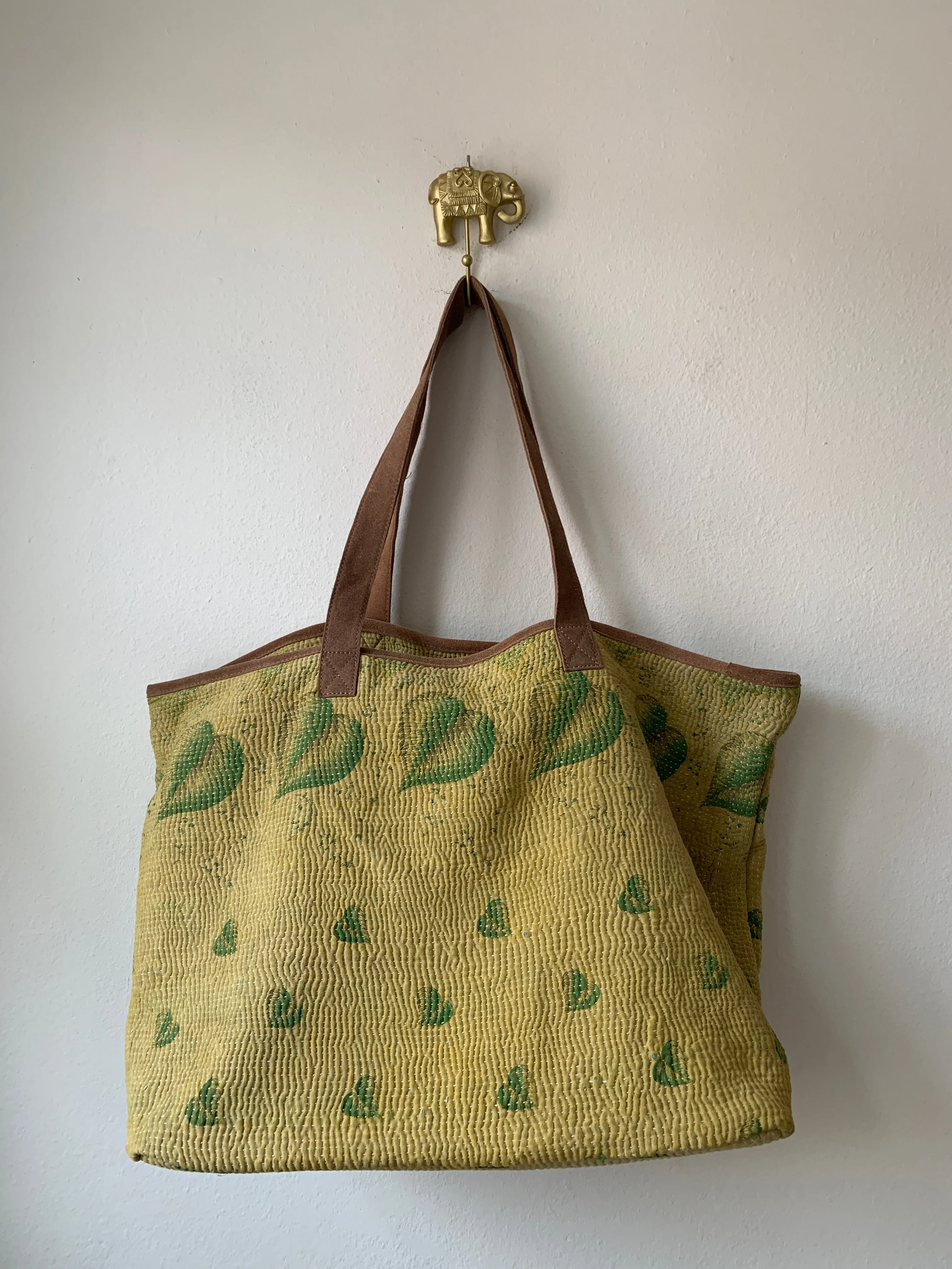Vintage Kantha Shopping Bag
