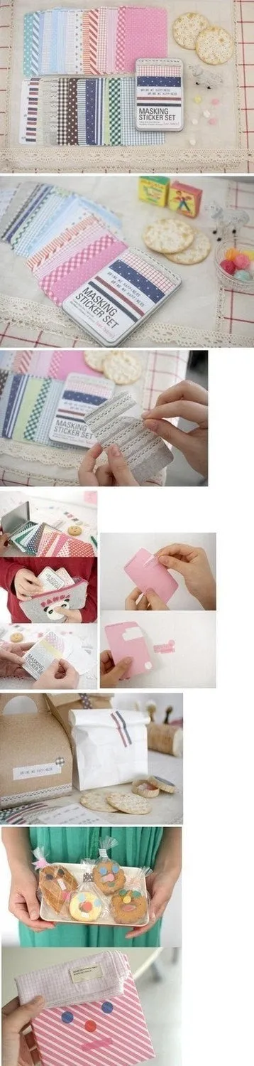 Washi Masking Sheet Deco Adhesive Tape - Fabric pattern Masking Stickers