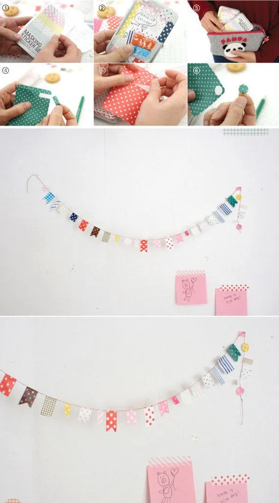 Washi Masking Sheet Deco Adhesive Tape - Fabric pattern Masking Stickers