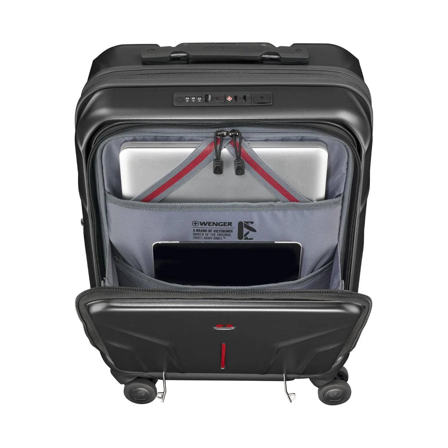 Wenger Amplix Hardside Expandable 55cm Cabin Luggage Trolley Black
