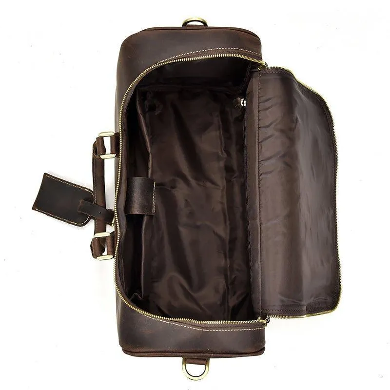 Woosir Crazy Horse Leather Vintage Luggage Duffle Bag