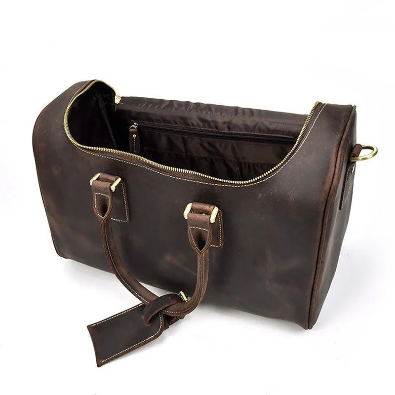 Woosir Crazy Horse Leather Vintage Luggage Duffle Bag