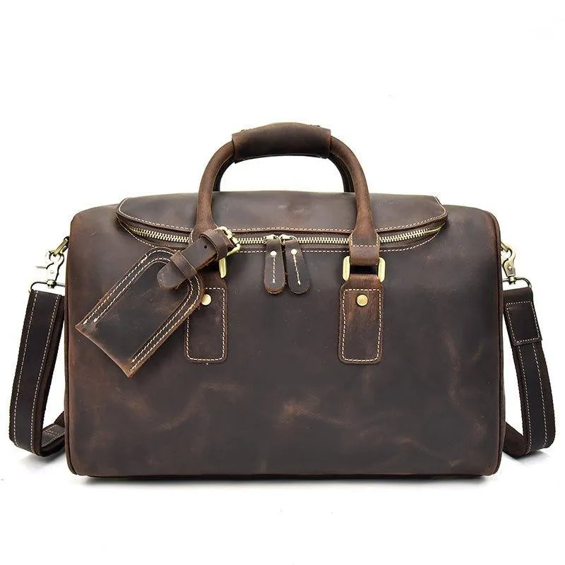 Woosir Crazy Horse Leather Vintage Luggage Duffle Bag