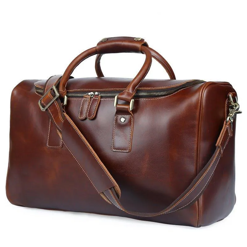 Woosir Crazy Horse Leather Vintage Luggage Duffle Bag