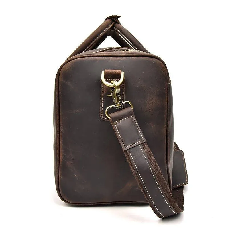 Woosir Crazy Horse Leather Vintage Luggage Duffle Bag