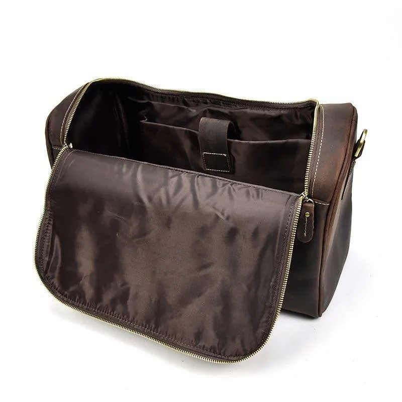 Woosir Crazy Horse Leather Vintage Luggage Duffle Bag