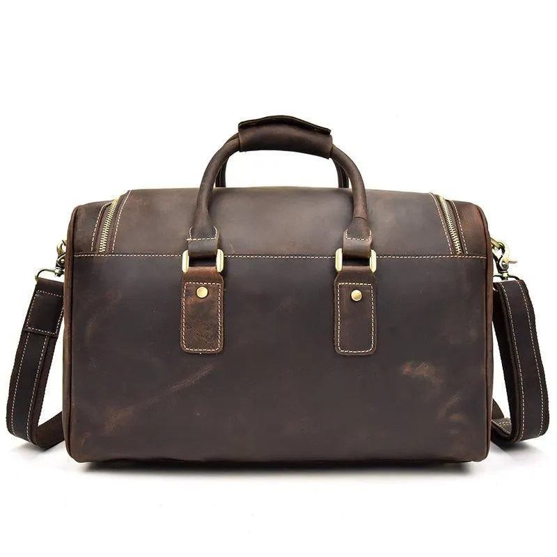 Woosir Crazy Horse Leather Vintage Luggage Duffle Bag