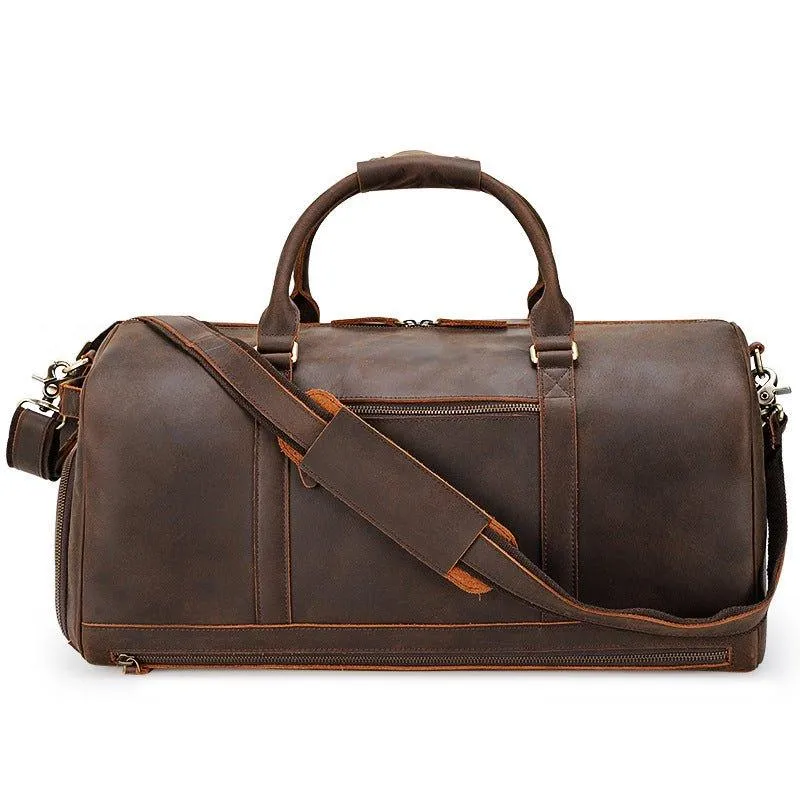 Woosir Leather Large Duffle Bags with Laptop Compartment