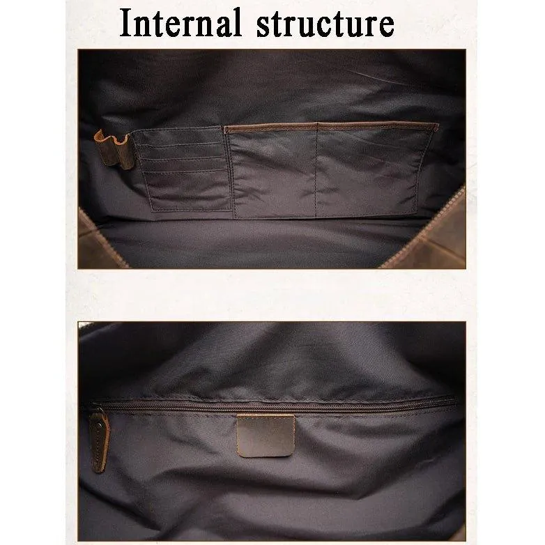 Woosir Leather Large Duffle Bags with Laptop Compartment