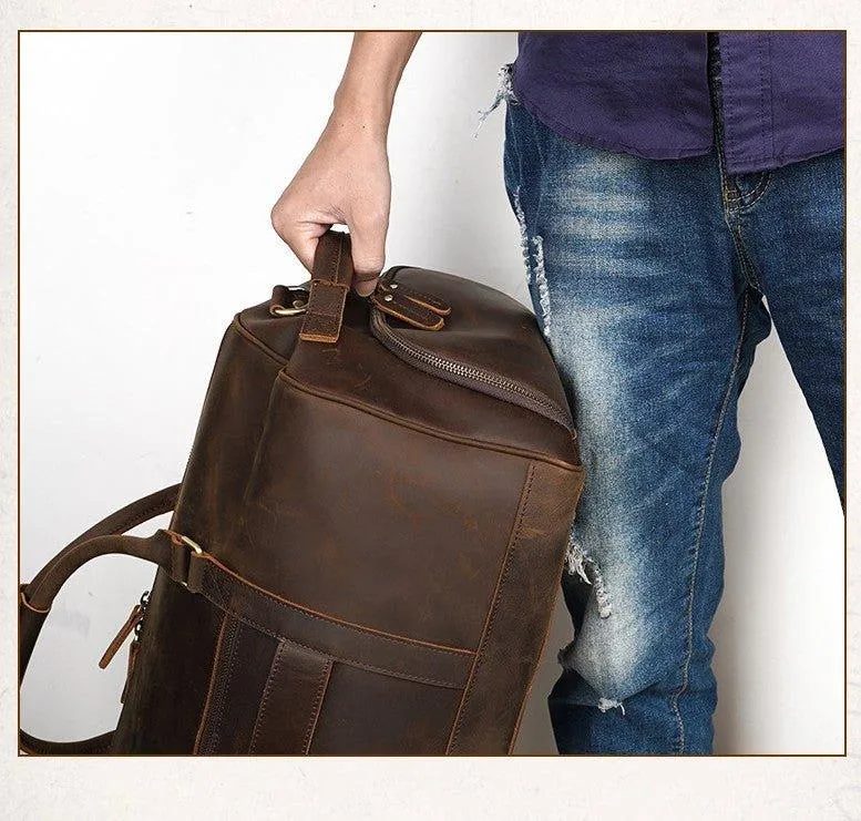 Woosir Leather Large Duffle Bags with Laptop Compartment