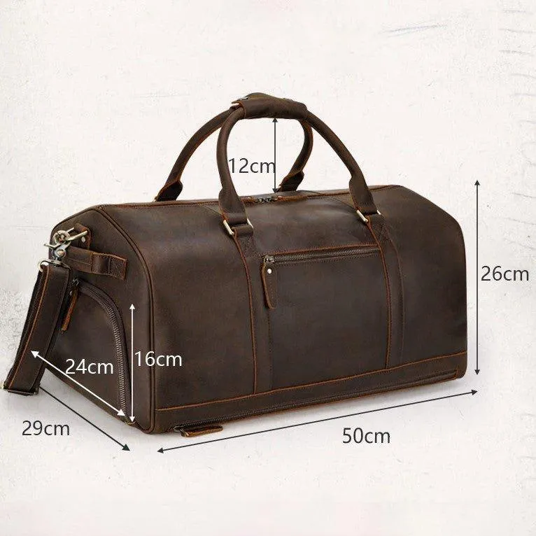 Woosir Leather Large Duffle Bags with Laptop Compartment
