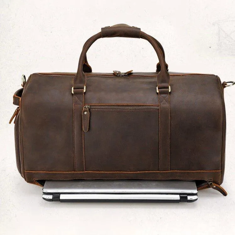 Woosir Leather Large Duffle Bags with Laptop Compartment
