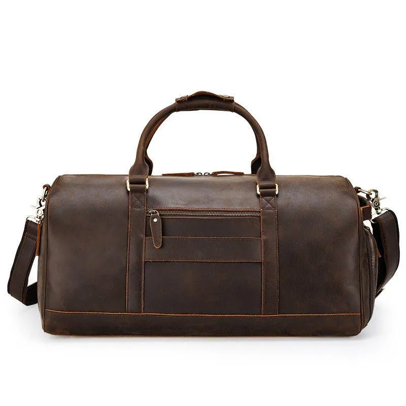 Woosir Leather Large Duffle Bags with Laptop Compartment