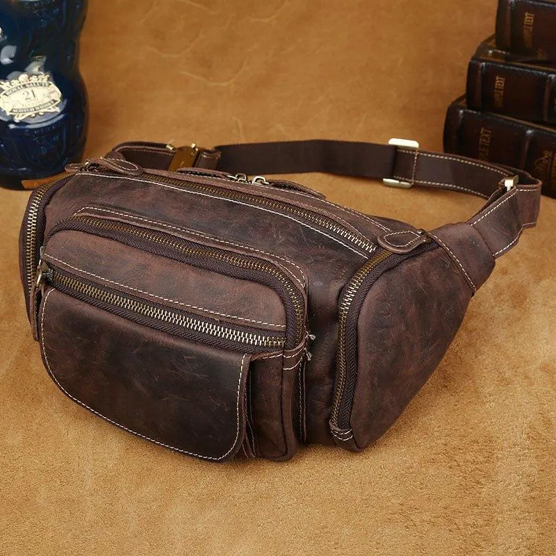 Woosir Vintage Leather Waist Bag for Men