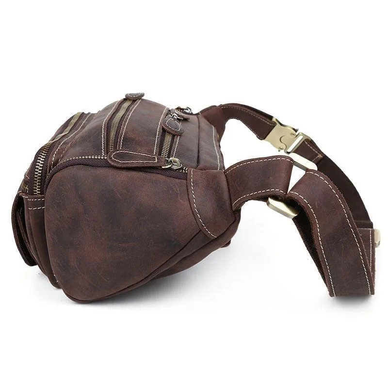Woosir Vintage Leather Waist Bag for Men