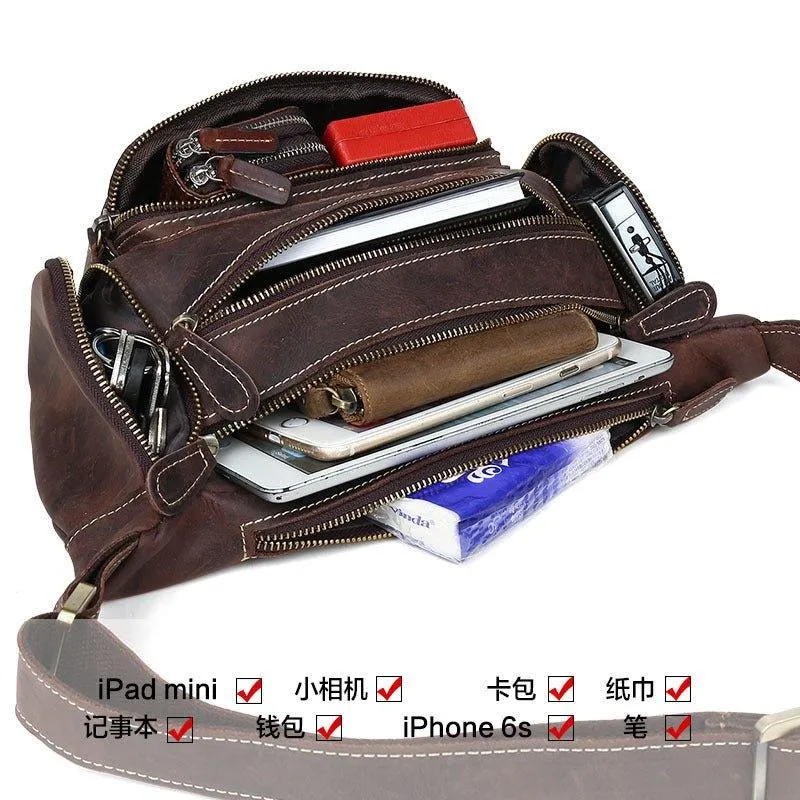 Woosir Vintage Leather Waist Bag for Men