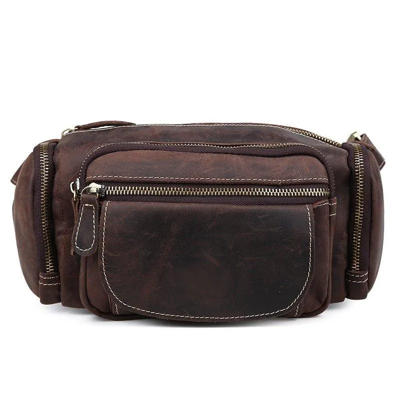 Woosir Vintage Leather Waist Bag for Men