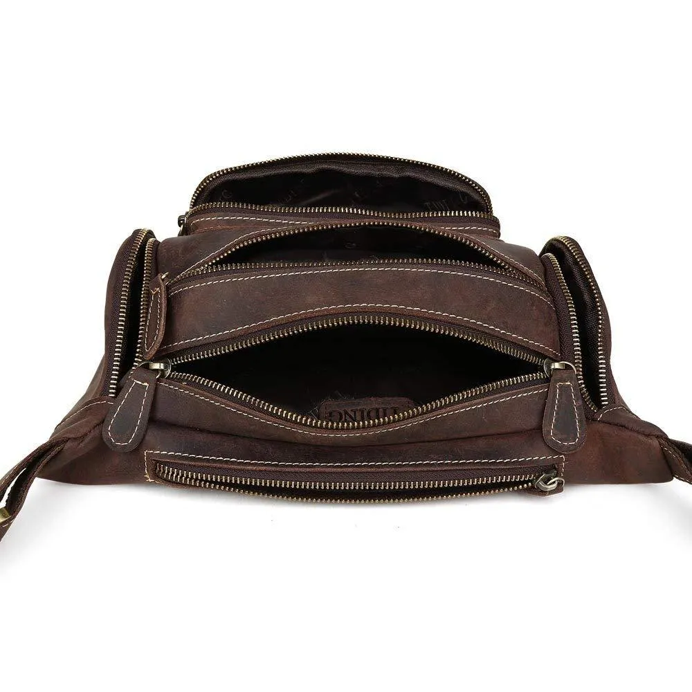 Woosir Vintage Leather Waist Bag for Men