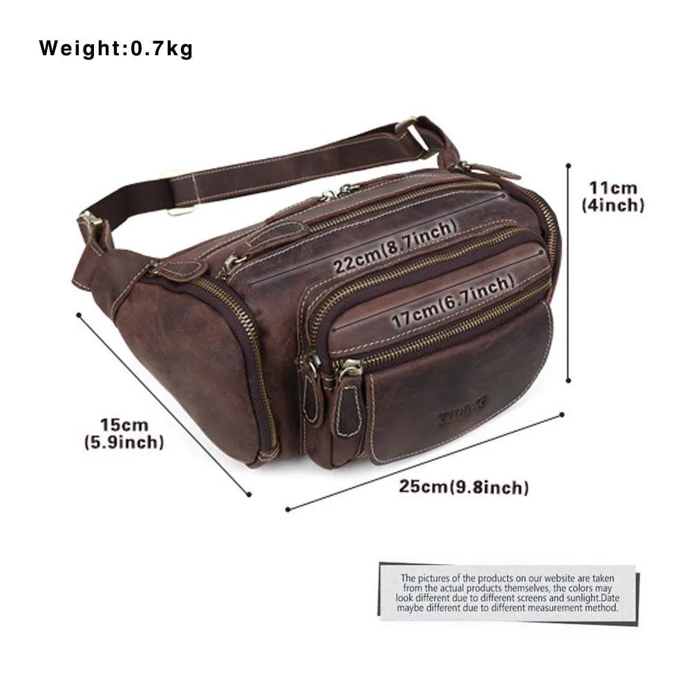 Woosir Vintage Leather Waist Bag for Men